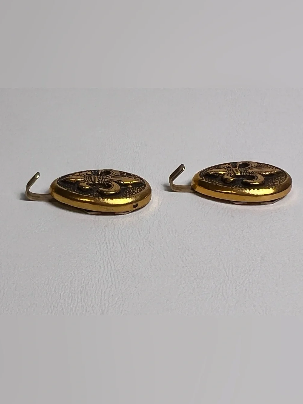 VTG Hardware Lot of 2 Fleur De Lis Wall Hook Brass Picture Wall Hanger 2